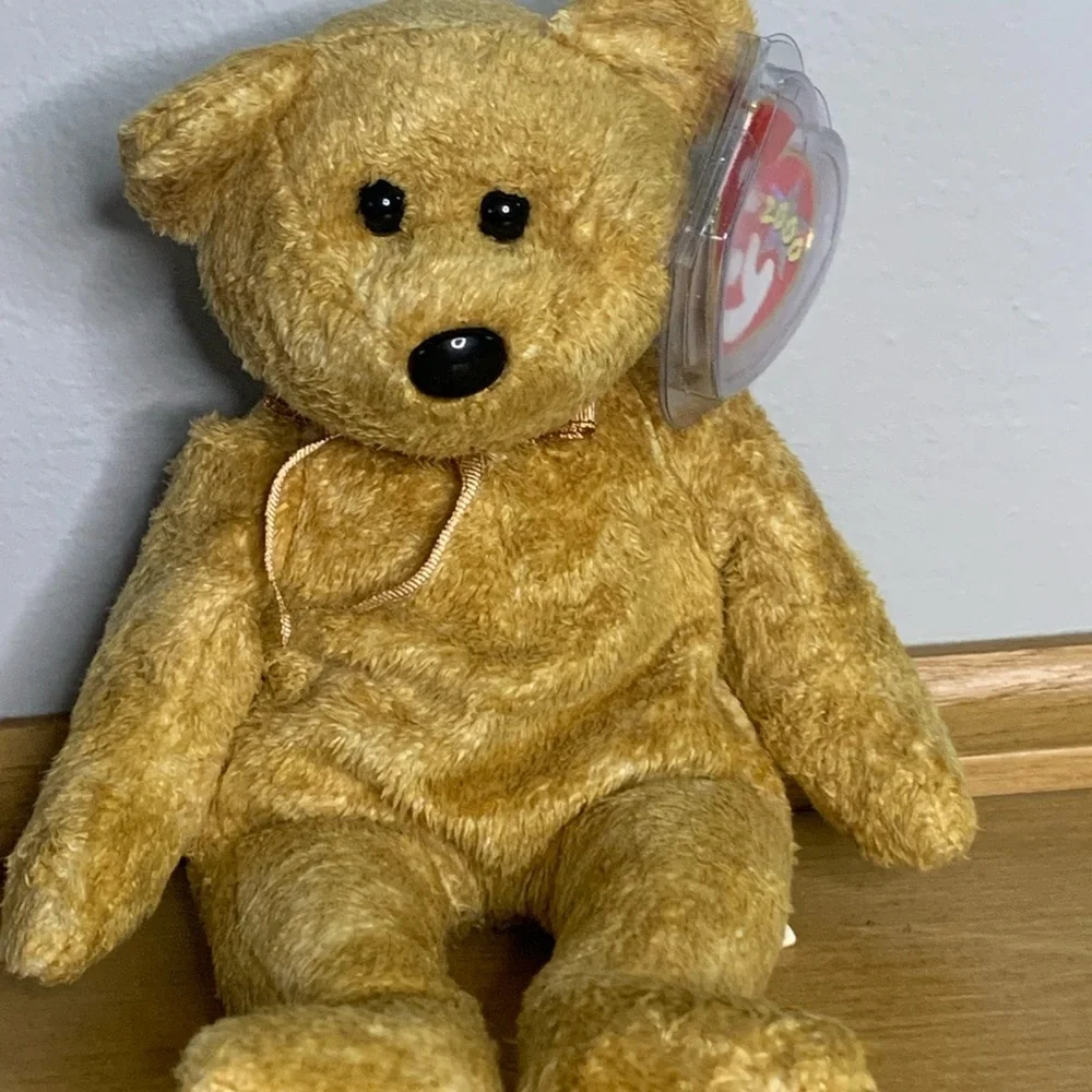 Rare Retired Ty Beanie Baby Cashew The Bear 2000 W/ Errors Tush Tag